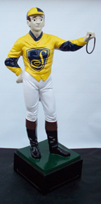 Custom painted lawn jockey statue