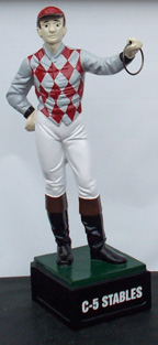 Custom painted lawn jockey statue