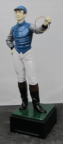 lawn jockey statue horse jockey acing picture photo jpg gif , blue vested jock horse jockey horee jockey racing  