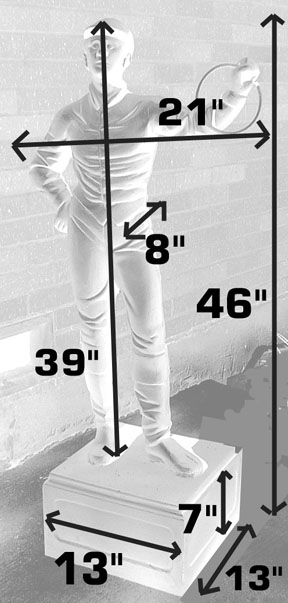 jockey statue dimensions size 